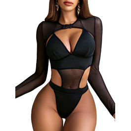 Жіночий костюм Avidlove Rave: сексуальний боді, топ з відкритим животом, чорний, розмір S