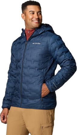 Чоловіча пухова куртка з капюшоном Columbia Delta Ridge™ II, темно-синя (Collegiate Navy), розмір L