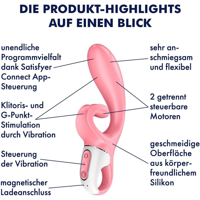 Satisfyer Hug Me Connect: Вібратор для клітора та G-точки з керуванням через додаток (синій)