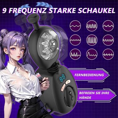 Вібратор для чоловіків з 9 рівнями вібрації та функцією страпа-он - сексуальна іграшка для чоловіків