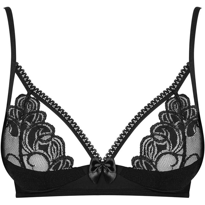 Сексуальний бюстгальтер з шкіри та латексу для жінок Obsessive - Еротична білизна для дорослих, S-M, Multicolor