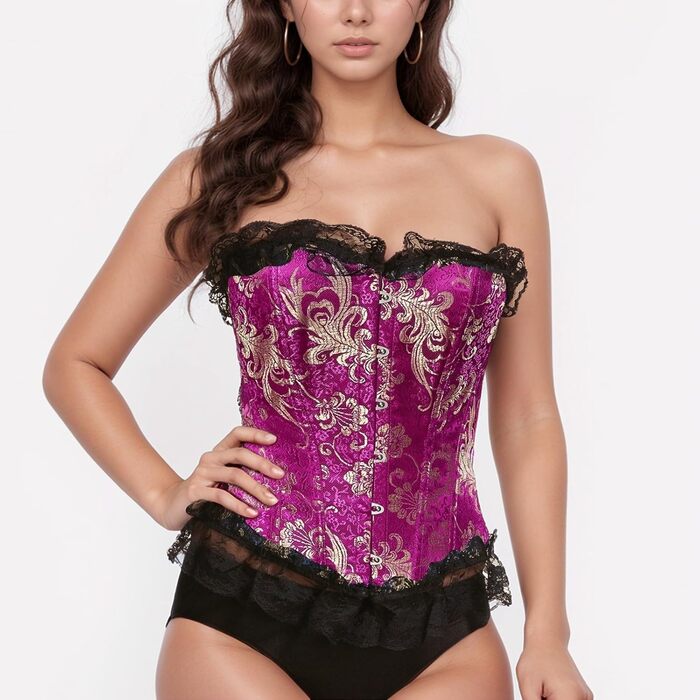 Жіноче корсетне приглушення грудей, корсет-топ, корсетний тренажер талії, жіночий корсет з мереживом, червоний (6XL)