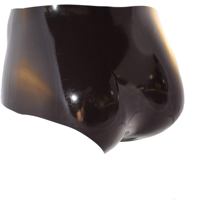 Латексний слип з пеніс-карманом Rubberfashion - коротка сексуальна латексна спідниця з презервативом для чоловіків, чорний, 0.4 мм, XL