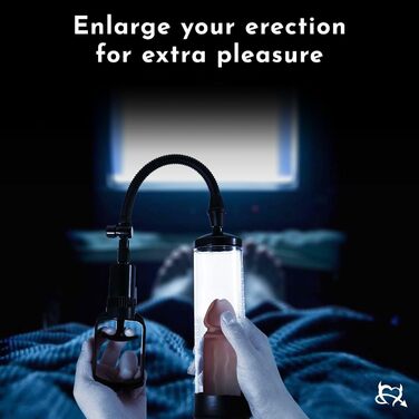 Пумпа для збільшення статевого члена з ручним приводом, 2 кільця, механізм натягу, барометричний дисплей, секс-іграшки для чоловіків, 22 см, прозора