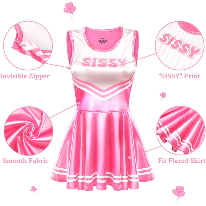 Комбінезон без рукавів з блискучого атласу LittleForBig для дорослих (рожевий, XXL)