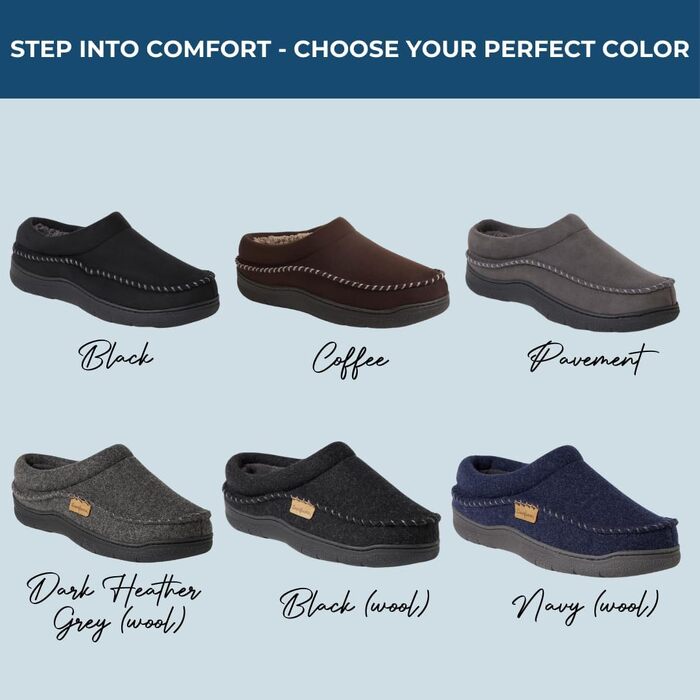 Чоловічі домашні капці Dearfoams Thompson Clog з ефектом пам'яті (Memory Foam), сіра вовна, розмір 42/43 EU