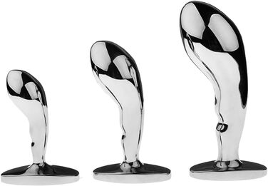 Анальний дildo з нержавіючої сталі з безпечною основою (L) - масажер простати, секс-іграшка для чоловіків та жінок