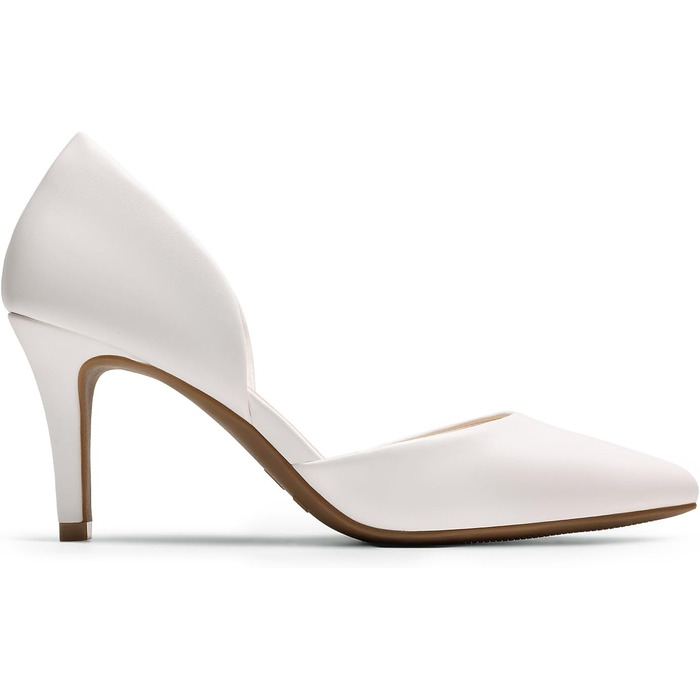 Жіночі туфлі-човники DREAM PAIRS на високих шпильках, білі (розмір 36.5 EU, екошкіра PU)