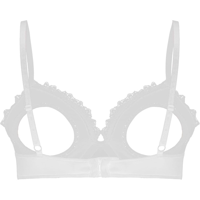 Жіночий бюстгальтер з відкритим декольте GRRKDFQ, мереживний, білий, розмір A XL