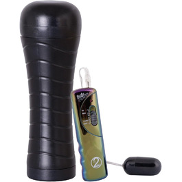 You2Toys Pussy to go - вібраційний мастурбатор для чоловіків з внутрішньою структурою, 3 режими, чорний/нюдовий