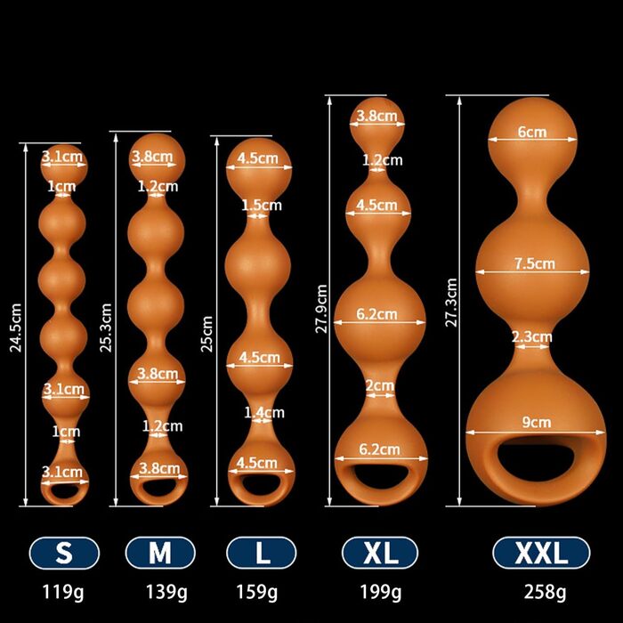 Анальні кульки з рідкого силікону Youxclian - 5 розмірів. Стимуляція G-точки, мастурбатор, для жінок та чоловіків.
