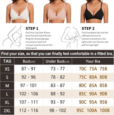 Трикутник бюстгальтер WOWENY без кісточок, бралетт, безшовний, з м'якими чашечками, для топу, бюстгальтер V-подібного вирізу, з подовжувачем, бежевий, розмір S