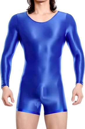 Чоловічий боді з довгими рукавами AIEOE, блискучий, з довгими рукавами, для плавання, XL