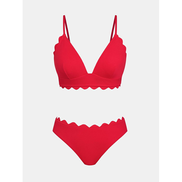 CUPSHE Bikini Set Daen: двокомплектний купальник-бікіні з трикутним верхом, червоний (XS)