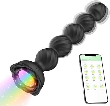 Вібратор для анусу з пультом керування, анальний вібратор для жінок та пар, масажер простати, силікон, чорний