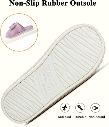 Жіночі зимові капці Coswind з ефектом пам'яті Memory Foam, плюшева підкладка та вельветовий верх, світло-фіолетові (розмір 40.5/42 EU)