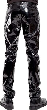 Чоловічі шкіряні штани-легінси з відкритим кроком, шкіра, чорний колір, для вечірок та клубів