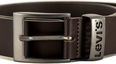 Шкіряний чоловічий ремінь Levi's з логотипом та пряжкою Harness Buckle, коричневий, розмір 80