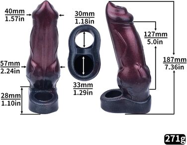 Секс-іграшка для чоловіків: реалістичний пеніс-маншет з потовщеним кільцем, для збільшення та подовження, з рідкого силікону