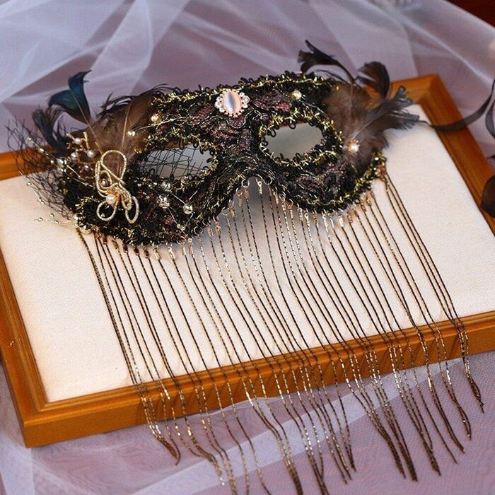 Чорна мереживна маска Wudaizhi: вінтажна елегантність для карнавалу та косплею