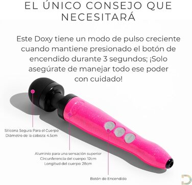 Масажер для тіла Doxy Die Cast 3 - жіночий вібратор, перезарядна Magic Wand, рожевий