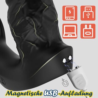 Анальні вібратори TDLPlus з 9 телескопічних та 9 режимів вібрації – ергономічний анальний дildo та анальний плагін для стимуляції простати, з подвійним кільцем для пеніса, секс-іграшки для чоловіків та пар