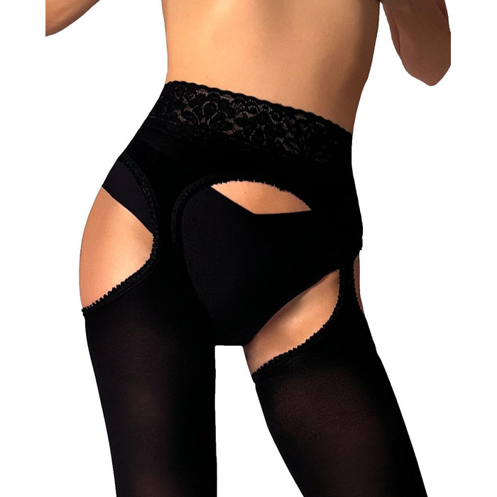 Чорні панчохи-шкарпетини до стегон Mila Marutti для жінок - Шкарпетки-панчохи, тісні, до стегон, непрозорі (L)