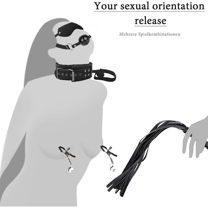 Набір для БДСМ: кайдани, анальні плагіни, іграшки для пар, чорний