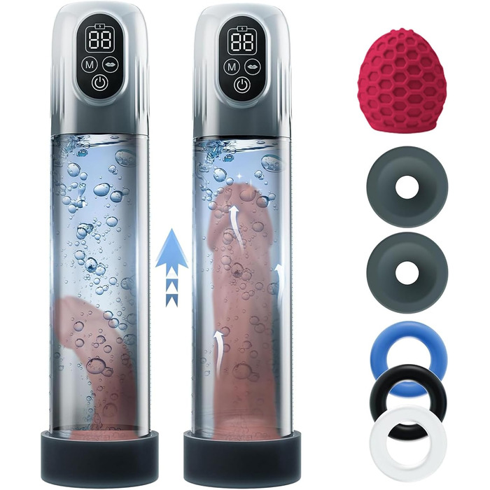 Електрична пеніс-насос Layhou 4-в-1 з автоматичним режимом та 3 кільцями для збільшення та покращення ерекції