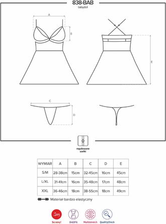 Babydoll Obsessive з шнурком для жінок, червоний, L-XL