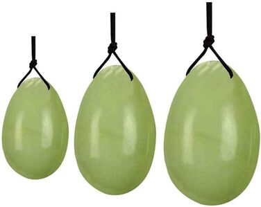 Набір для вагінального масажу з нефриту Yoni Egg - 40x25 мм, зелений