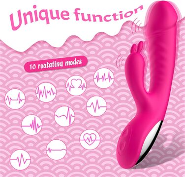 Вібратор G-Punkt Klassischer Rabbit з підігрівом, 10 режимів, тихий, для жінок (рожевий)