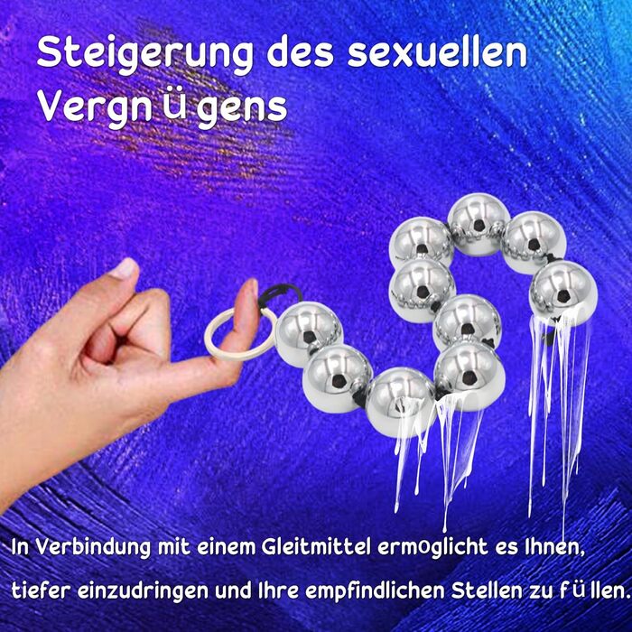 Металеві анальні кулі, намисто з 10 кульок для ануса, анальні іграшки для жінок та чоловіків, з нержавіючої сталі, для пар, сексуальні іграшки