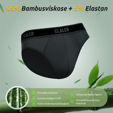 Чоловічі труси CLALER з бамбука (6 шт.) - дихаюча спортивна білизна з антибактеріальним ефектом, чорний+сірий+синій+червоний+зелений+жовтий