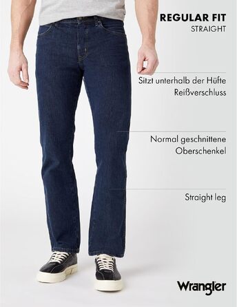 Чоловічі джинси Wrangler Regular Fit Durables Stonewash, темно-сині (Darkstone Blue), 33W / 32L