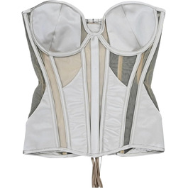 Жіночий корсетний топ у готичному стилі: корсаж на Хелловін, вінтаж, середньовіччя, стеampunk, ренесанс. Формуючий бандаж, сріблястий XL