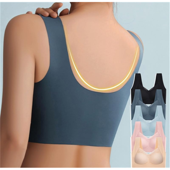 Бралет-BH Tian Dee для корекції постави, без кісточок, з пуш-ап ефектом, безшовний, бежевий