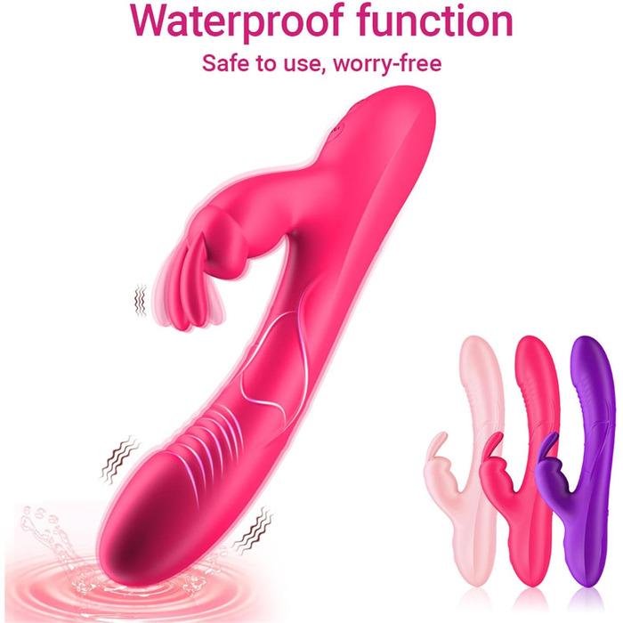 Вібратор G-Punkt Silikon з 10 режимами вібрації для жінок. Іграшки для дорослих, кролик. Рожевий колір