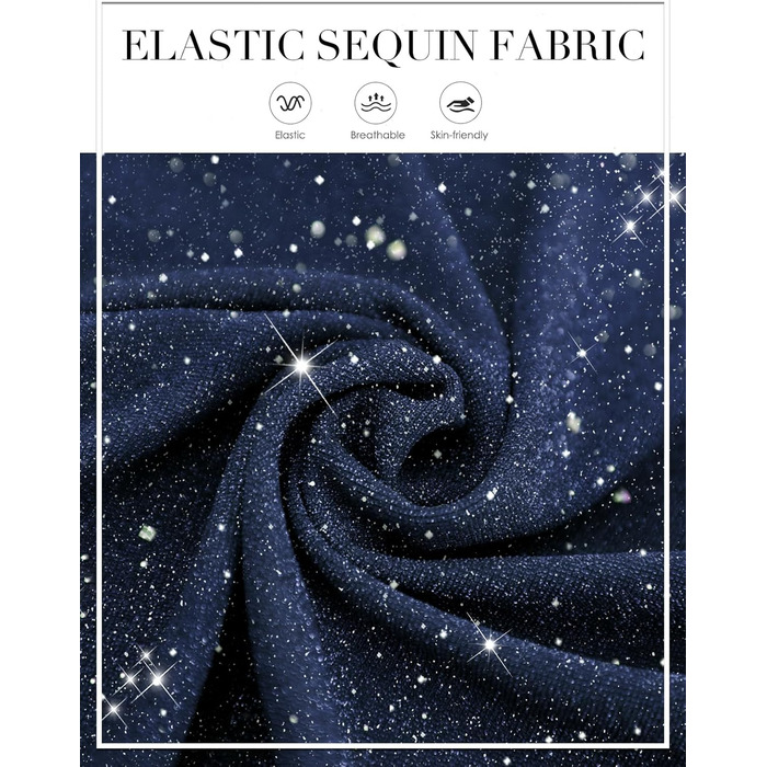 Сукня Bbonlinedress з паєтками: елегантна максі, довгий рукав, зимова, для вечірок та свят (S, темно-синій)