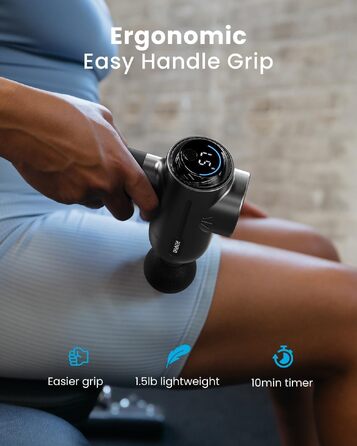 Перкусійний масажер RENPHO ACTIVE+ для м'язів, 3200 об/хв, акумулятор 2500mAh, USB-C, чорний