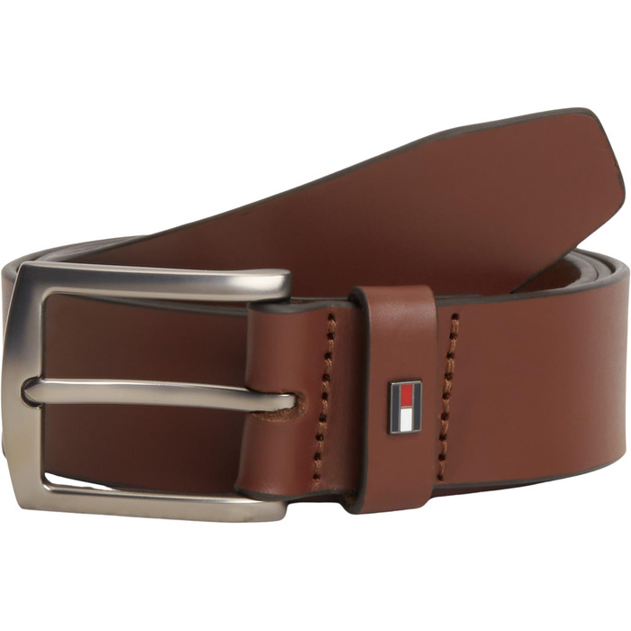 Шкіряний ремінь чоловічий Tommy Hilfiger Denton, 3.5 см, коричневий (Winter Cognac)