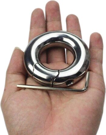 Пеніс-кільце з нержавіючої сталі для чоловіків - стример яєчок, затримка еякуляції, доросле секс-іграшка (24*33 мм, 640 г)