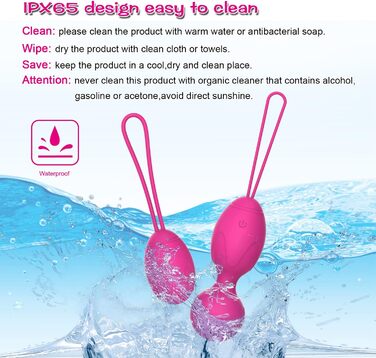 Тренер для впрас для жінок для тренування м'язів тазу з пультом дистанційного керування, набір Кегеля, силіконові м'ячі для контролю сечовипускання та вправ для м'язів тазу (рожевий)