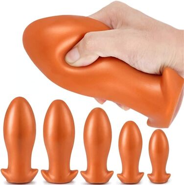 Анальний плаг ChicLSQ XXL (золото) - великий силіконовий аналізатор для масажу простати та стимуляції