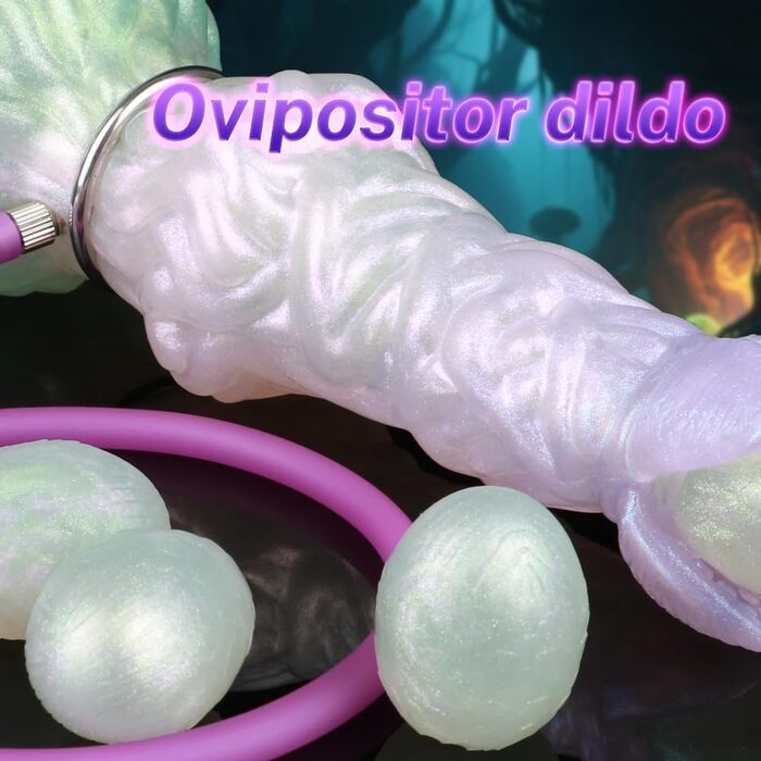 Інопланетний яйцеклад з силікону з п'ятьма яйцями, пневматичний фантазійний дилда для стимуляції G-точки, простати, мастубації. Іграшка для дорослих для жінок та чоловіків. Анальний плагін, дилда-яйце.