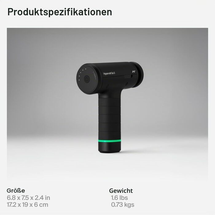 Компактний перкусійний масажер Hyperice Hypervolt Go 3 з технологією QuietGlide, 3 швидкості, ручний портативний пристрій для розслаблення м'язів та зняття болю