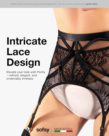 Сорочки-стрінги Softy з мереживом, чорні, розмір XXL. Стрінги з застібками для панчіх.