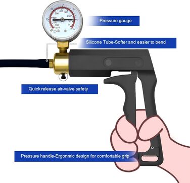 Вакуумний насос для збільшення пеніса з манометром та 7 кільцями. Мануальна помпа для чоловіків, 5.7 см