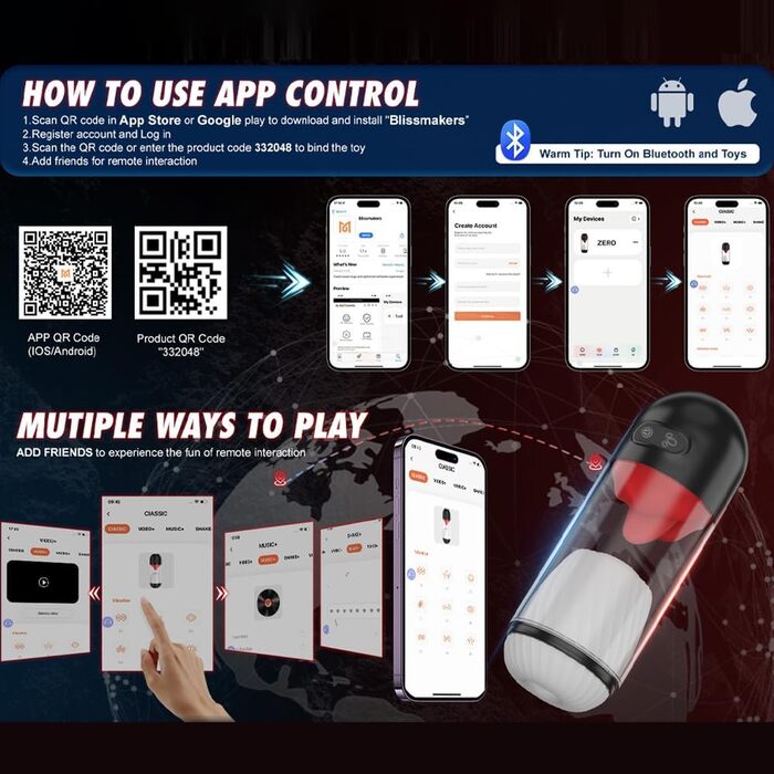 Вібратор для чоловіків Jpscor - стимулятор головки з 9 вібраціями та 360° функцією лизання, пеніс-насос, тренажер для чоловіків