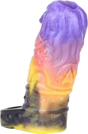 Силіконова маска для пеніса - реалістична чоловіча накладка з кільцем для яєчок, потовщена чоловіча накладка для збільшення пеніса та продовження статевого акту, G-spot екстендер